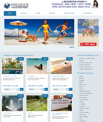 Pagina web PaquetesAquarium