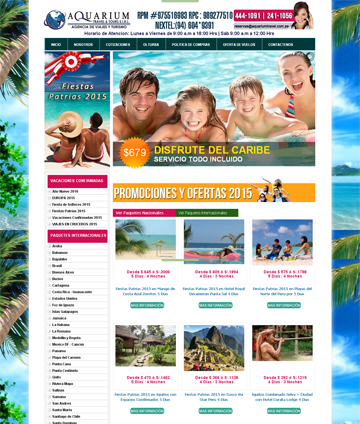 Pagina web Aquarium Travel